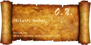 Oblath Noémi névjegykártya